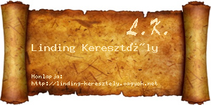 Linding Keresztély névjegykártya